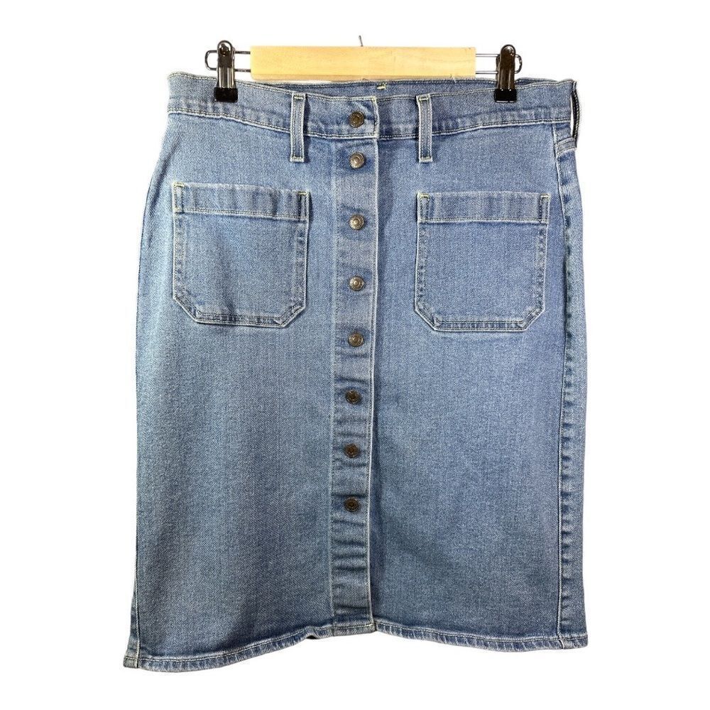 LEVI’S Women’s Snap Down Denim Jean Skirt Blue Size 30